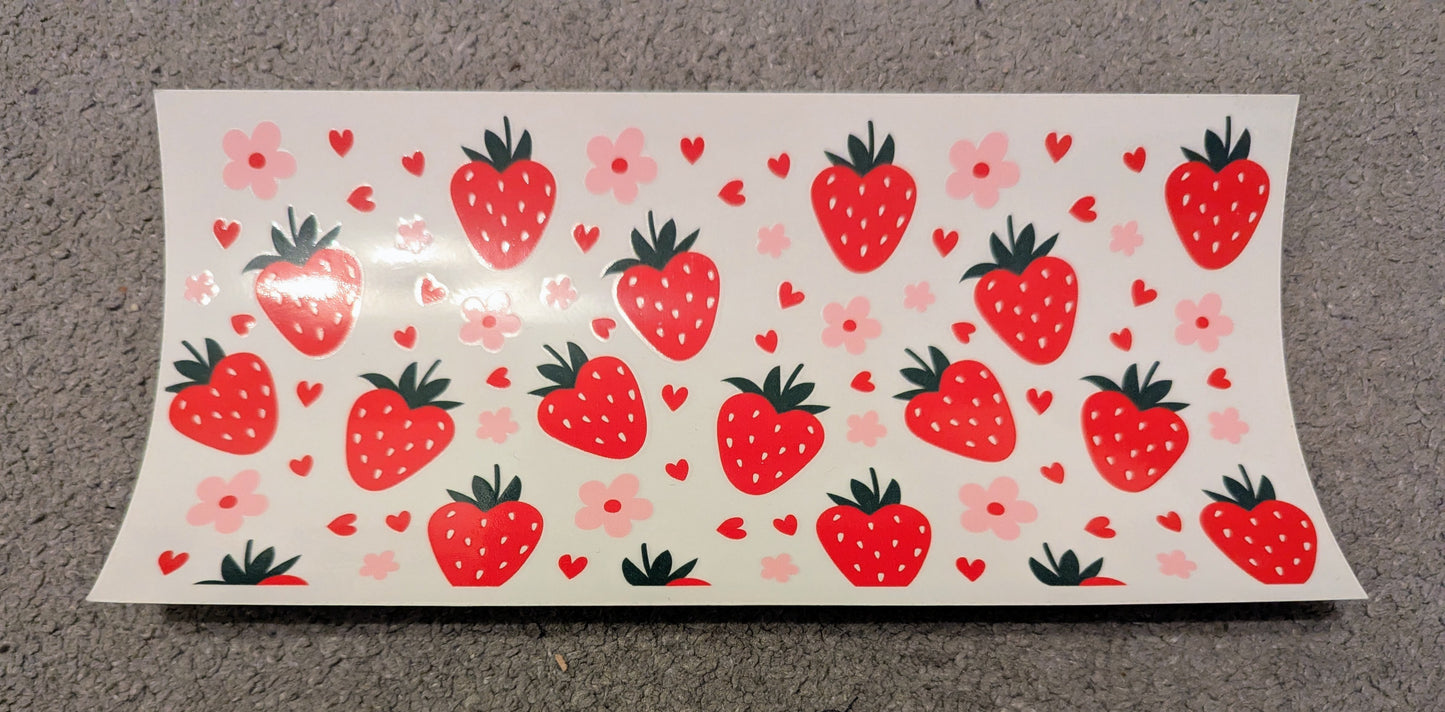 16oz straight UVDTF - strawberries