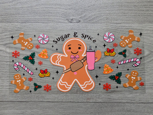 16oz straight UVDTF - gingerbread