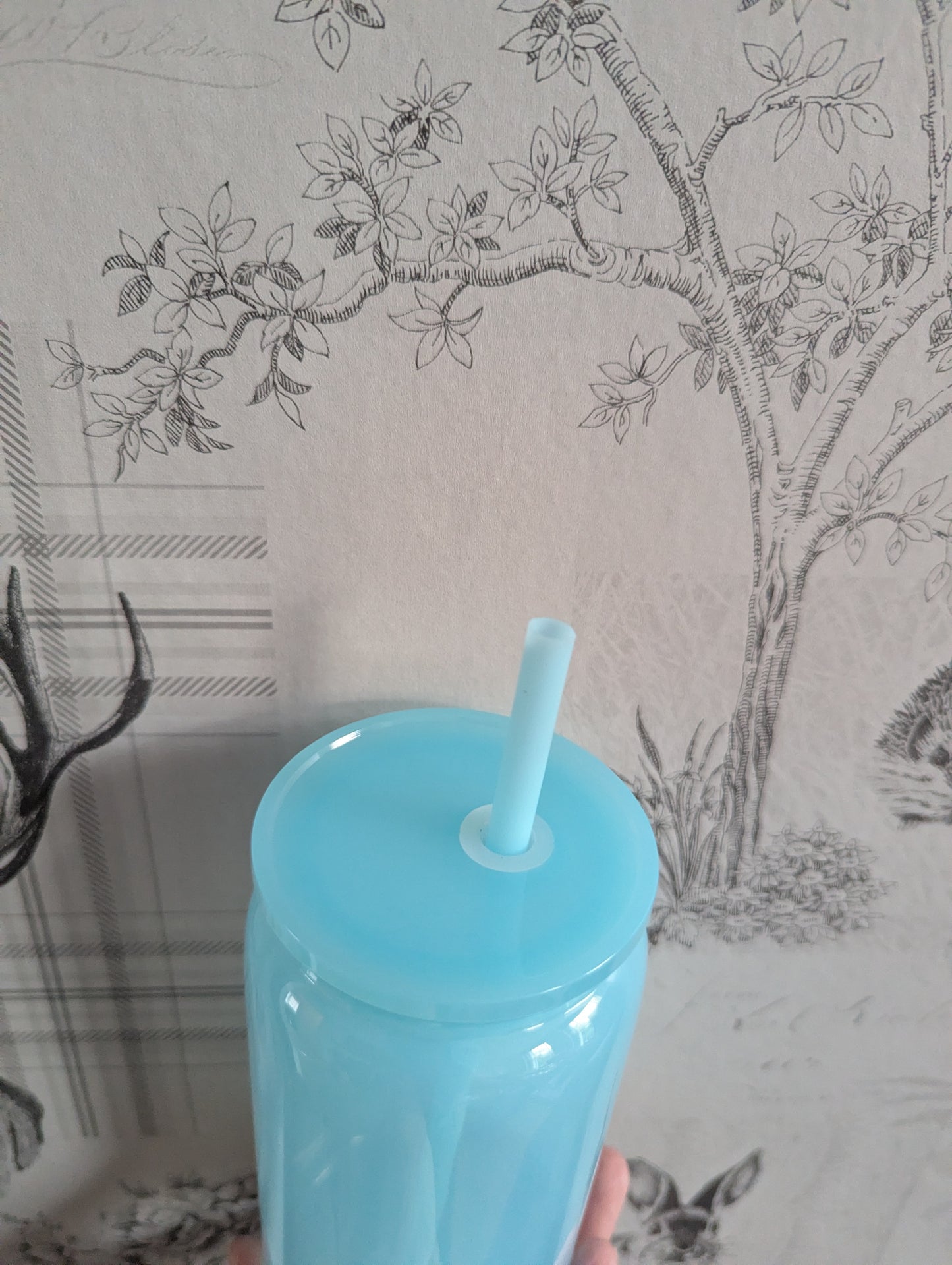 16oz FULL JELLY LIGHT BLUE Plastic Libbey Can Cups