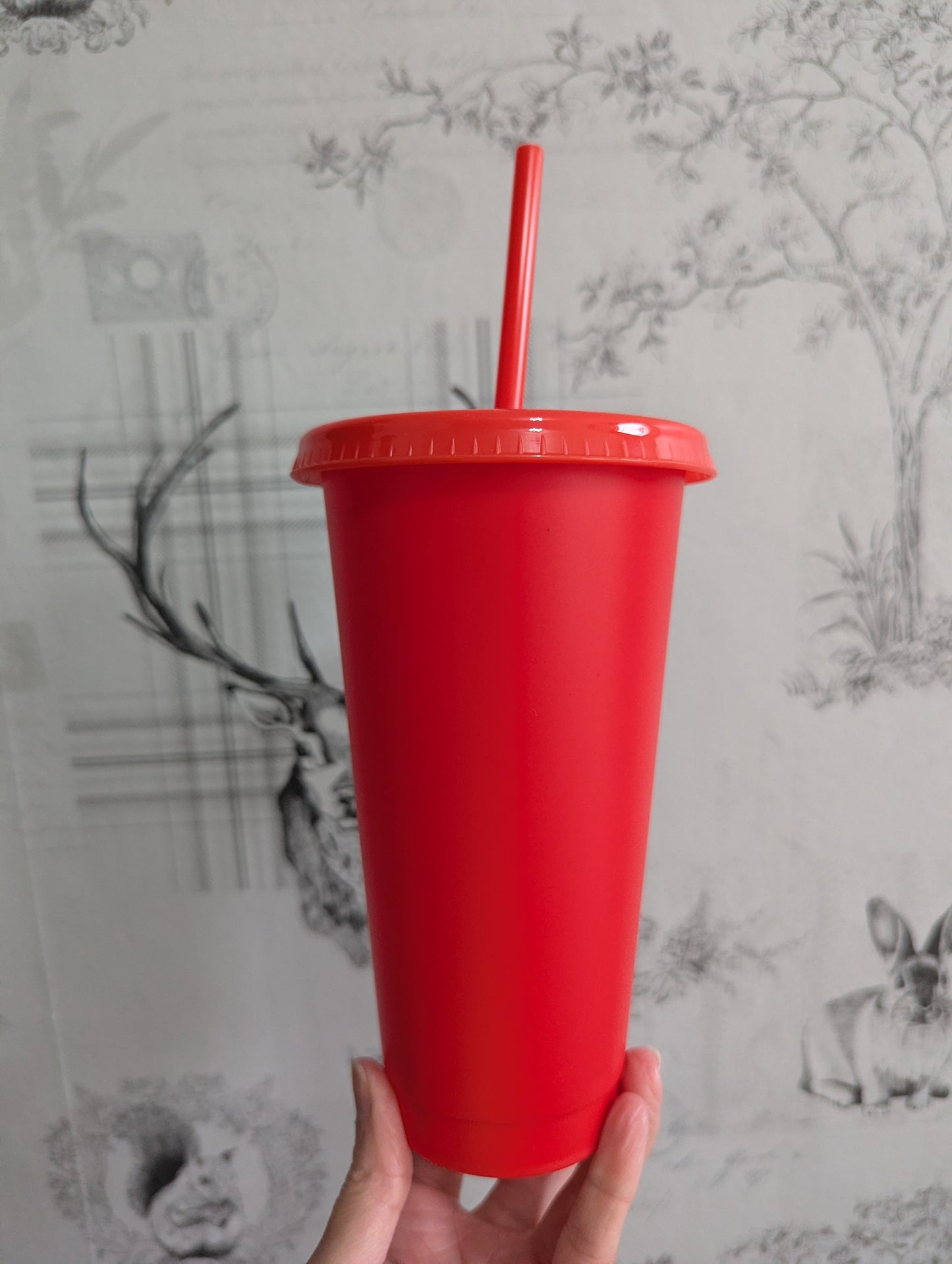 24oz Red Cold cup