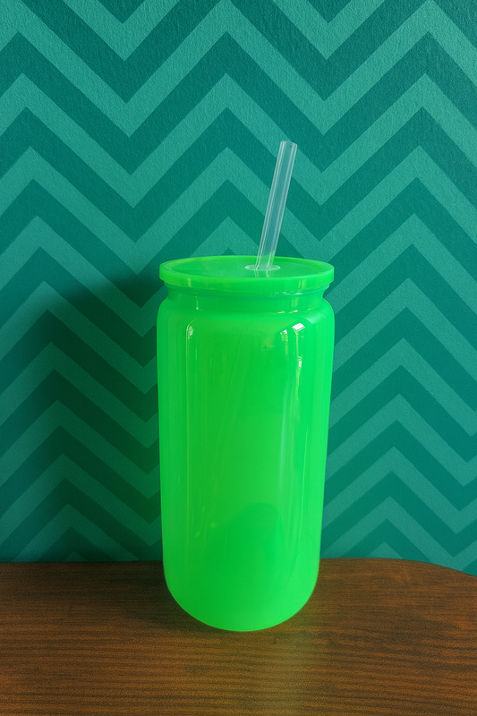 16oz NEON GREEN Plastic Libbey Can Cups