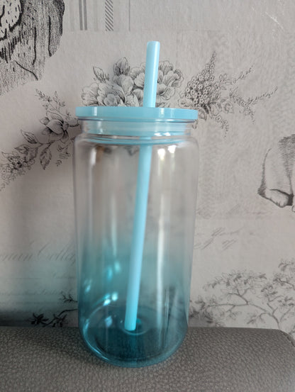 16oz Ombre BLUE Libbey Can Cups