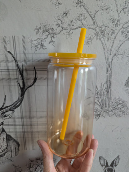 16oz Ombre Yellow Plastic Libbey Can Cups