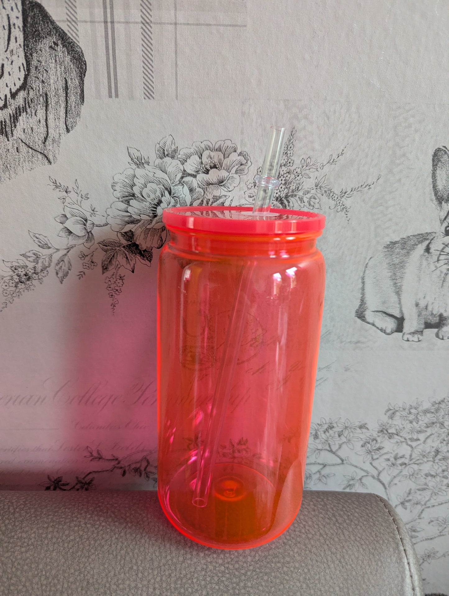 16oz NEON RED Plastic Libbey Can Cups