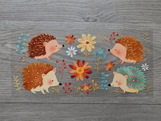 16oz straight UVDTF - hedgehogs