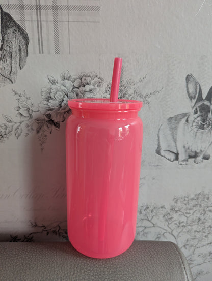 16oz NEON PINK Plastic Libbey Can Cups