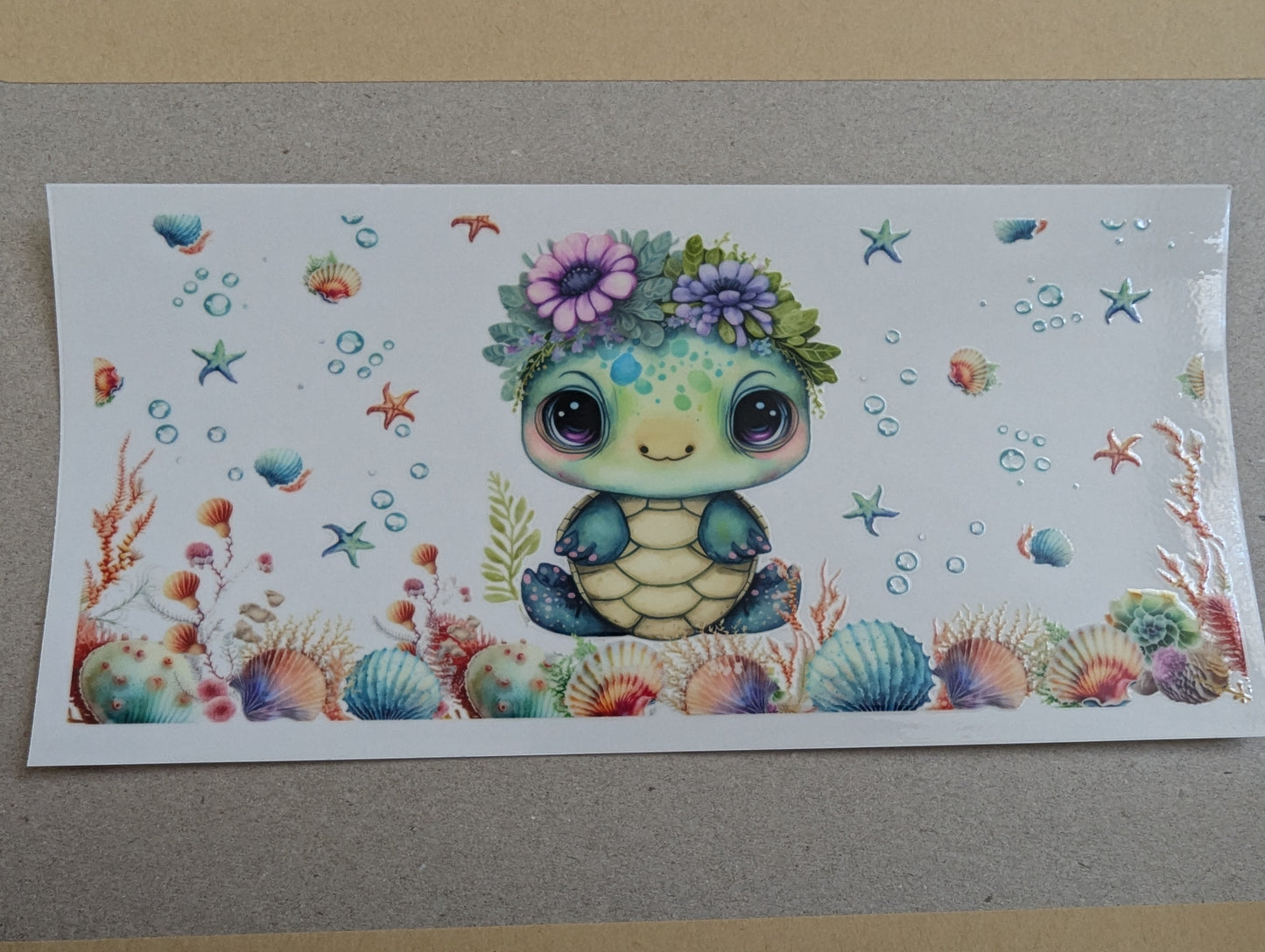 16oz straight UVDTF - sitting turtle