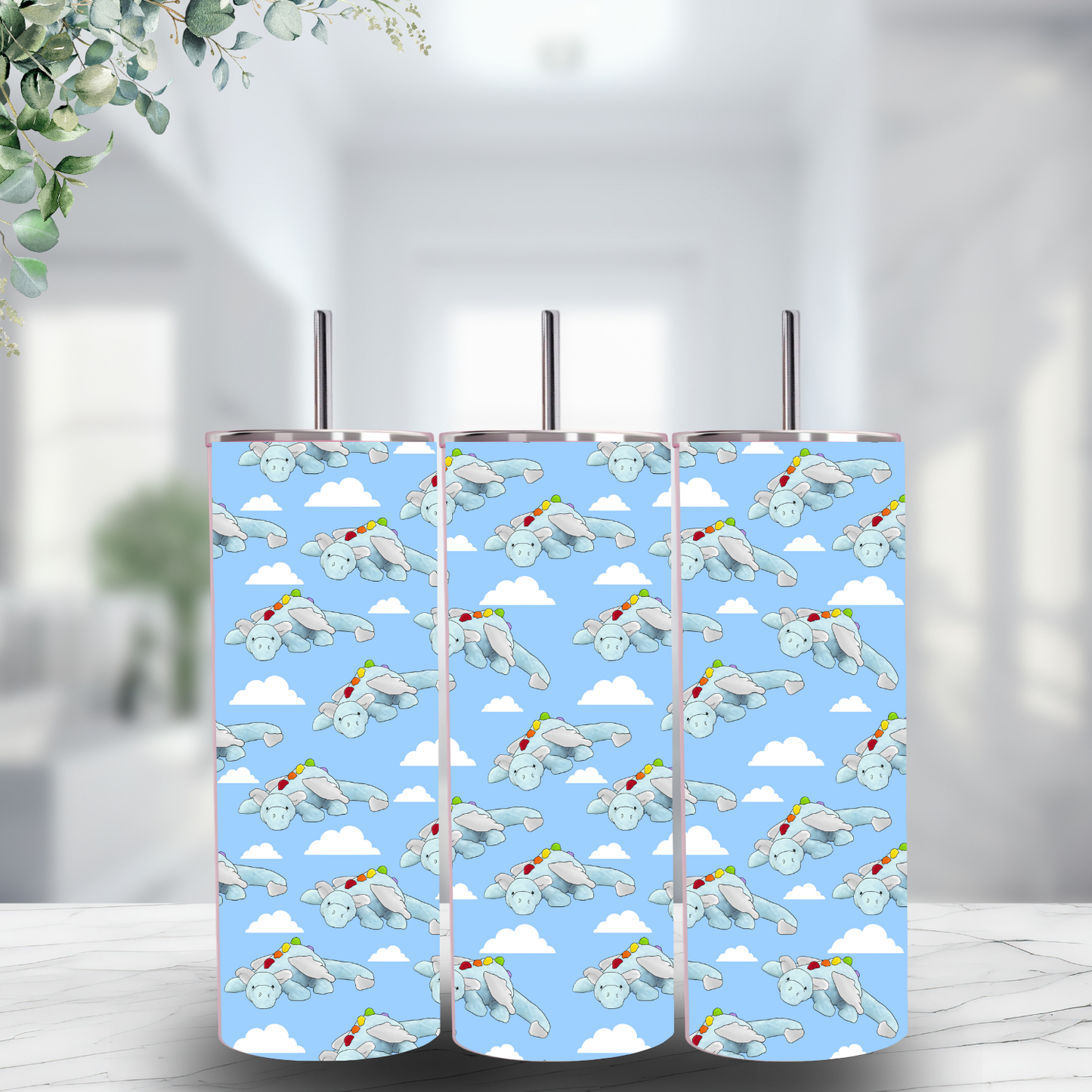 20oz Ready-to-sell Tumbler - sky blue background