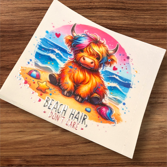 UVDTF Decal - cows - beach hair