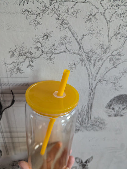 16oz Ombre Yellow Plastic Libbey Can Cups