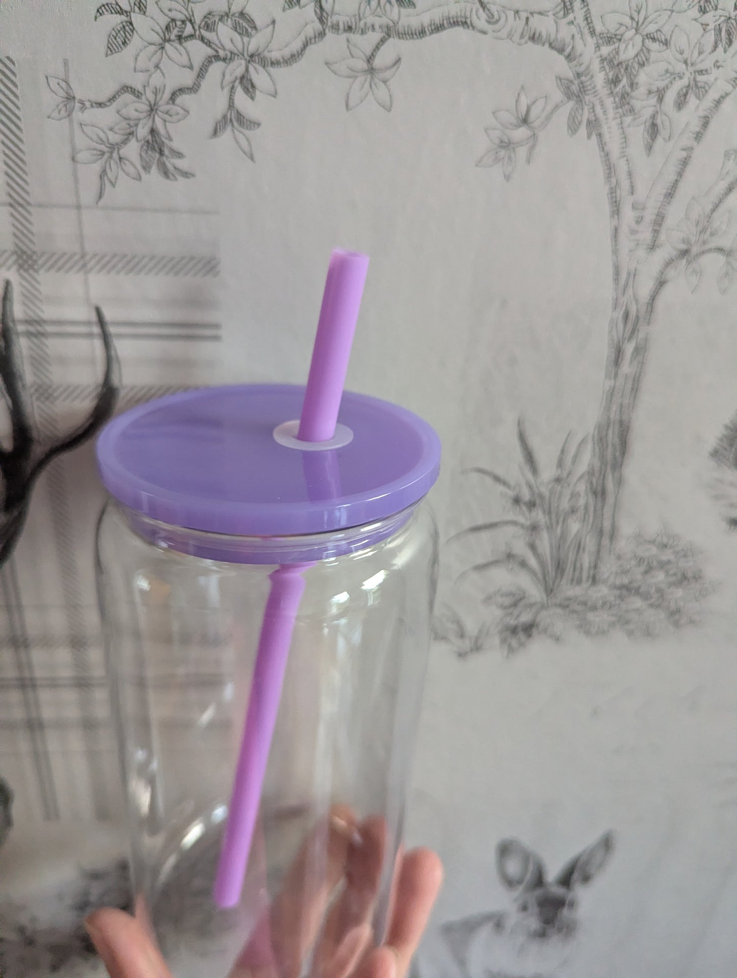 16oz Clear PURPLE Plastic Libbey Can Cups