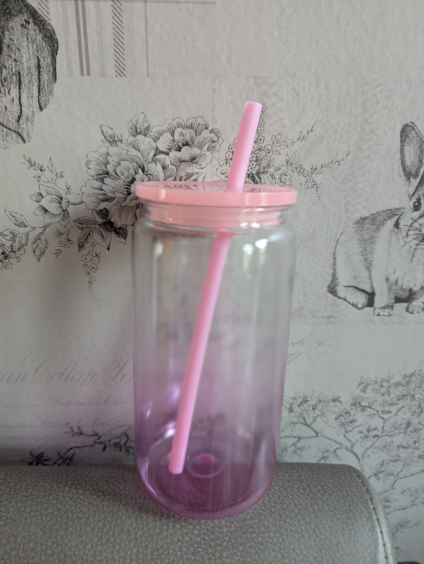16oz Ombre Light Pink Plastic Libbey Can Cups