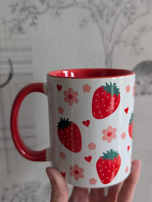 Red handled sublimation mug