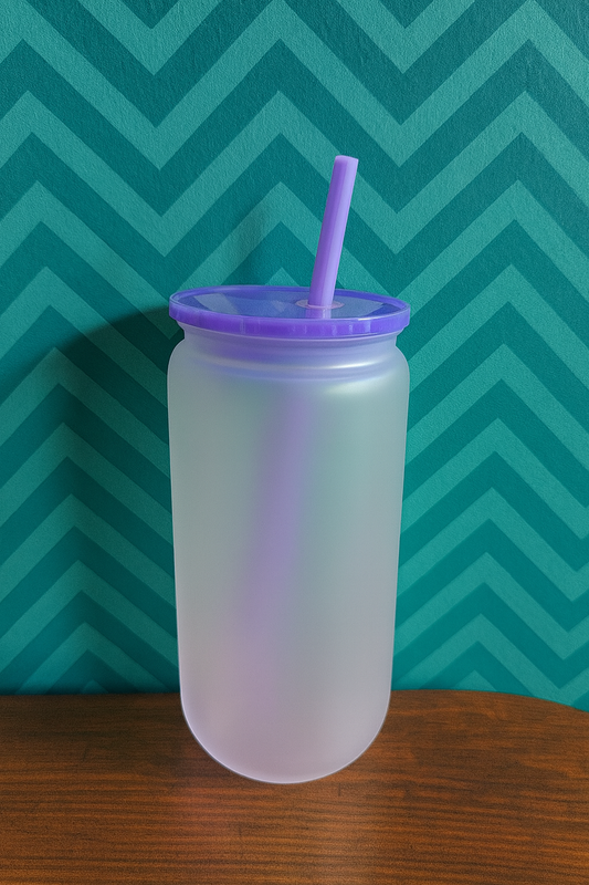 16oz FROSTED PURPLE Plastic Libbey Can Cups