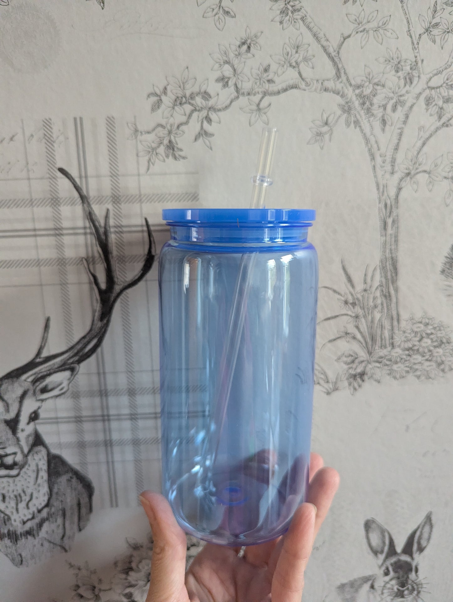 16oz NEON DARK BLUE Plastic Libbey Can Cups