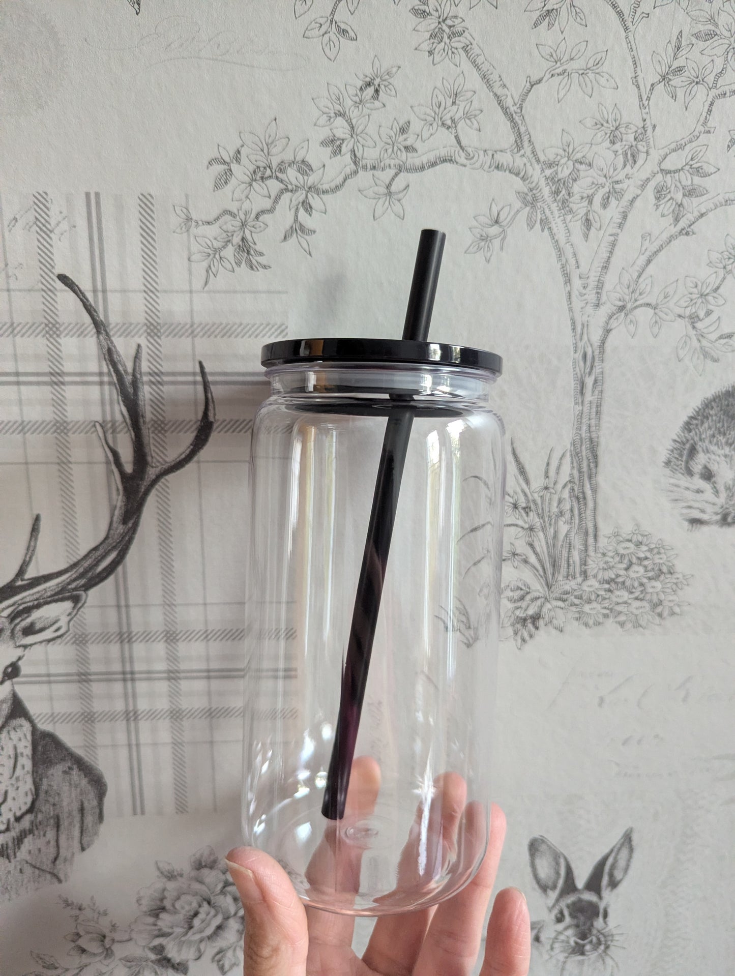 16oz Clear Black Plastic Libbey Can Cups