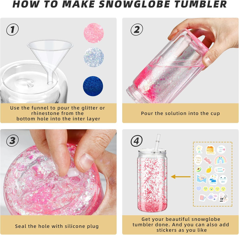 Acrylic 16oz snow globe Tumbler