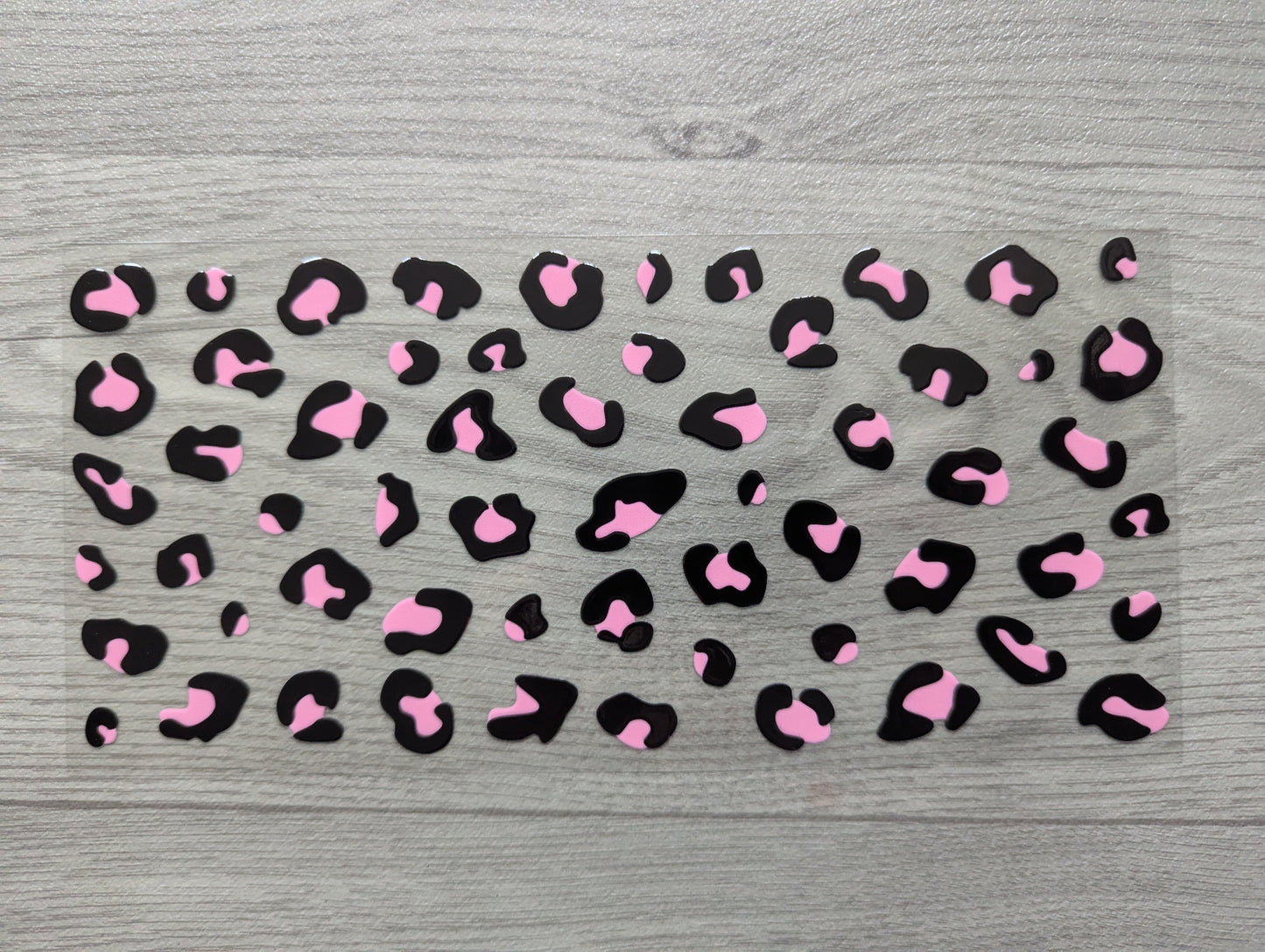 16oz straight UVDTF - pink leopard print