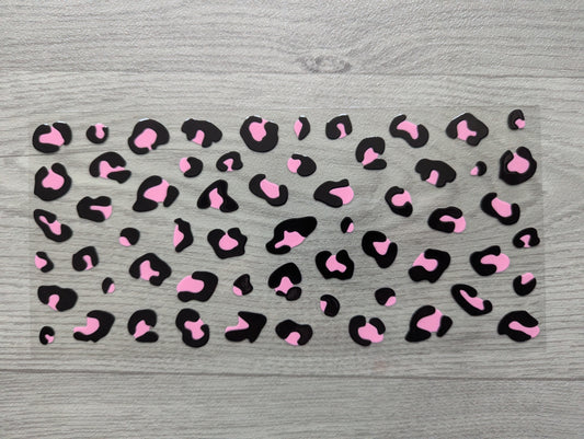 16oz straight UVDTF - pink leopard print