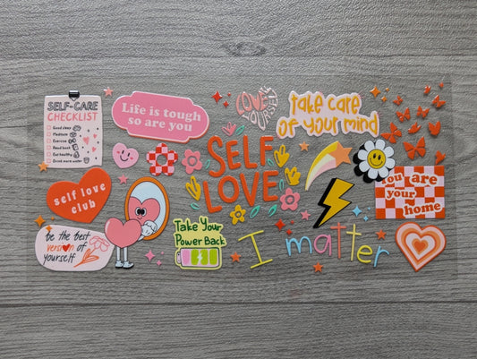 16oz straight UVDTF - self love