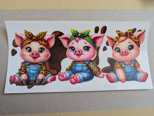 16oz straight UVDTF - pig