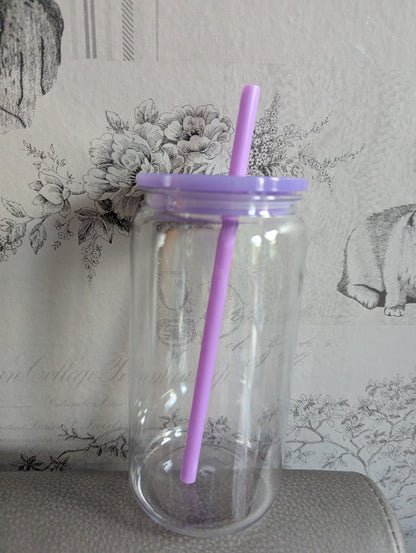 16oz Clear PURPLE Plastic Libbey Can Cups