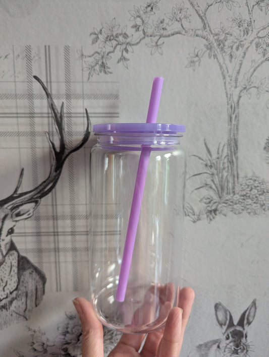 16oz Clear PURPLE Plastic Libbey Can Cups