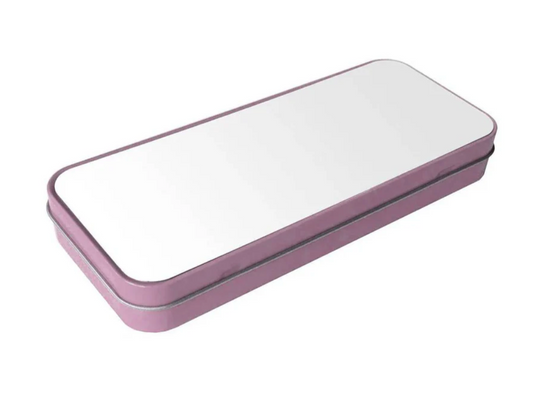 PINK Sublimation pencil case tin