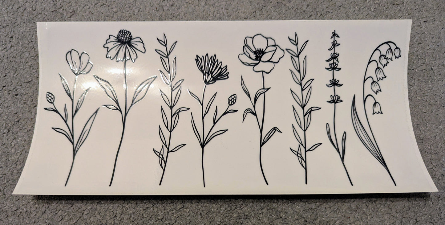 16oz straight UVDTF - flowers