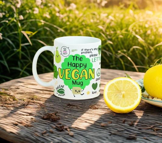 The Happy Vegan Mug 11oz MUG SUBLIMATION PRINT